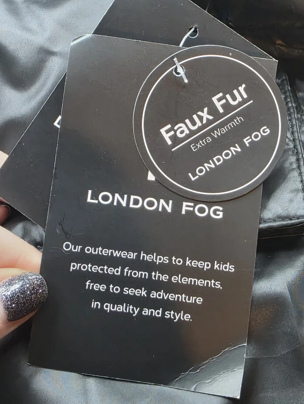 NWT London Fog Girls Black Quilted Puffer Parka Jacket Size LG 6x S(7/8)*Read*
